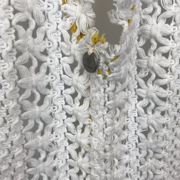 5 for $25 Mora White Crochet Flowy Racerback Tank - Picture 5 of 8